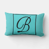 BイニシャルPILLOW - Letter B on Aqua Background ランバークッション (裏面)