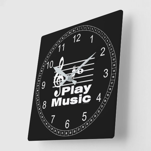 Bシャープミュージカル表記 スクエア壁時計 (傾斜)