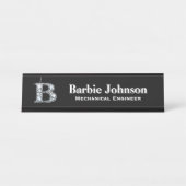 Bダイヤフェイクモンド机用ネームプレート デスクネームプレート (正面)