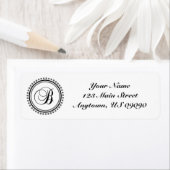 Bドットサークルモノグラム住所 シール(黒/グレー) ラベル (インサイチュ)