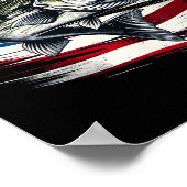 Bフィッシュアメリカ国旗フィッシャーマン7月4日魚釣り ポスター (角)