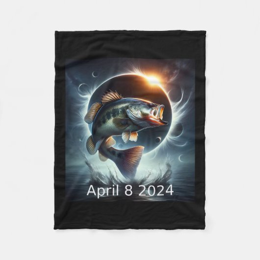 Bフィッシュ太陽のエクリプス2024年4月8日 フリースブランケット (正面)
