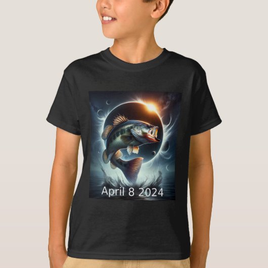 Bフィッシュ太陽のエクリプス2024年4月8日 Tシャツ (正面)