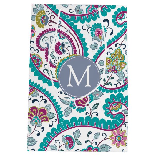 BペルシャボテペイズリーパターンモノグラムMギフトB ミディアムペーパーバッグ (裏面)