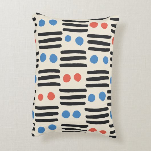 bモダンの点とストライプの継ぎ目のないパターン アクセントクッション (裏面(縦))