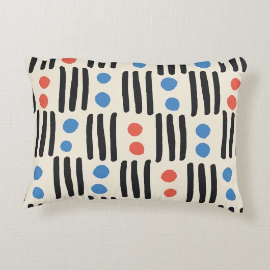 bモダンの点とストライプの継ぎ目のないパターン アクセントクッション (裏面)