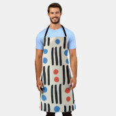 bモダンの点とストライプの継ぎ目のないパターン エプロン (着用した状態)