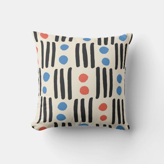 bモダンの点とストライプの継ぎ目のないパターン クッション (正面)