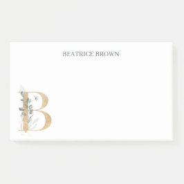 Bモノグラムパーソナライズされたフローラポストイットノート ポストイット