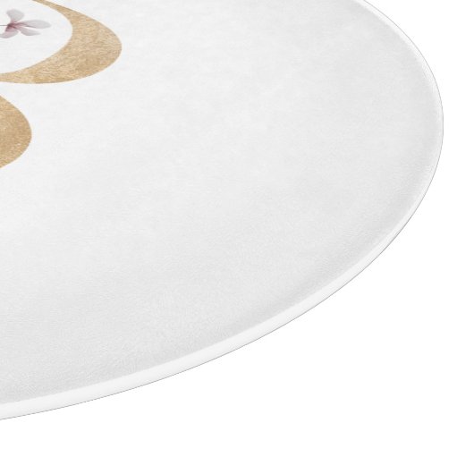 Bモノグラムパーソナライズされたフローラ カッティングボード (角)