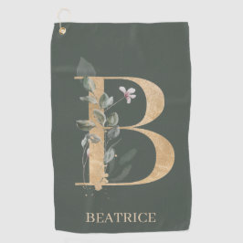Bモノグラムパーソナライズされたフローラ ゴルフタオル
