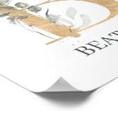 Bモノグラムパーソナライズされたフローラ ポスター (角)