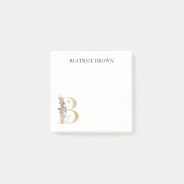 Bモノグラムパーソナライズされたフローラ ポストイット