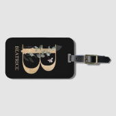 Bモノグラムパーソナライズされたフローラ ラゲッジタグ (正面横)