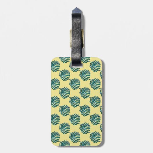 Bモノグラムパームプリントターコイズラゲージタグ ラゲッジタグ (裏面縦)