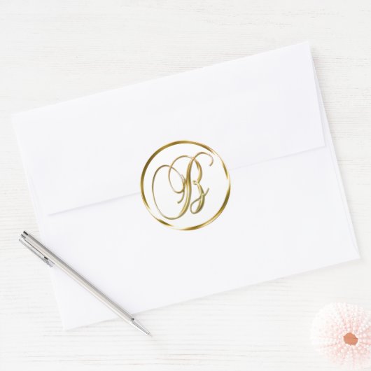 Bモノグラムフェイク金ゴールド封筒又はビーフシール ラウンドシール (封筒)