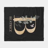 Bモノグラムフローラパーソナライズされたフリースブランケット フリースブランケット (正面(横))