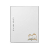 Bモノグラムフローラパーソナライズされたメモ帳 ノートパッド (回転)