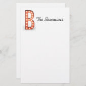 Bモノグラムマーキーバルブのパーソナライズ 便箋 (正面/裏面)