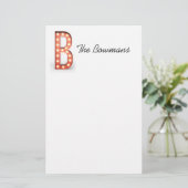 Bモノグラムマーキーバルブのパーソナライズ 便箋 (スタンド正面)