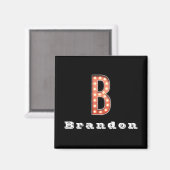 Bモノグラムマーキーパーソナライズされた球 マグネット (正面/裏面)