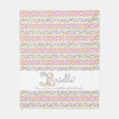 Bモノグラム名前をカスタムする意味ブリエル フリースブランケット (正面)