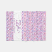 Bモノグラム名前をカスタムする意味ベラ毛布 フリースブランケット (正面(横))