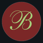 Bモノグラム封筒用シール ラウンドシール<br><div class="desc">イニシャルBステッカーおよび/または封筒用シール</div>