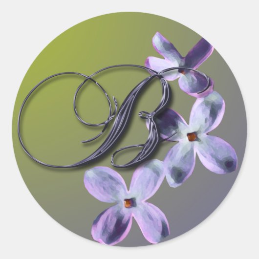 Bモノグラム薄紫封筒用シールシール ラウンドシール (正面)