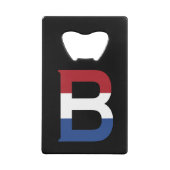 Bモノグラムbk bocnt上のNLDフラグにオーバーレイ クレジットカード栓抜き (裏面)