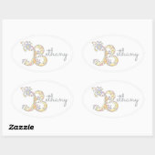 Bラベルで始まる名前 楕円形シール (シート)