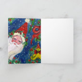 Bレター/赤いリボンモノグラム付きサンタクロース シーズンカード (内部)