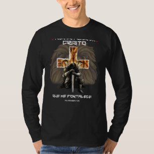 B上の十字クリスチャンスペインのグラフィックの獅子 Tシャツ