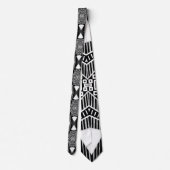 B及びW滑走路ファッションインスパイアパターンのネック ネクタイ (裏面)