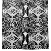 B及びW滑走路ファッションパターン シャワーカーテン (正面)