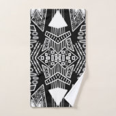 B及びW滑走路ファッションパターン バスタオルセット (ハンドタオル)