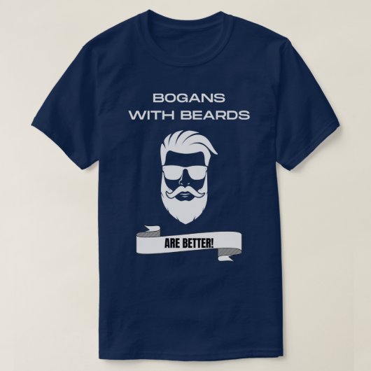 B向けに設計されおもしろいたBeardsのBogans Tシャツ (デザイン正面)