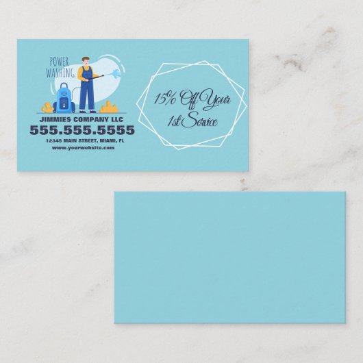 B型洗圧式洗力会社 名刺 (正面/裏面)