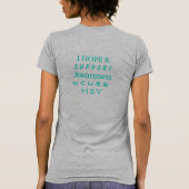 B型肝炎(HBV)玉認識度リボンシャツ Tシャツ (裏面)