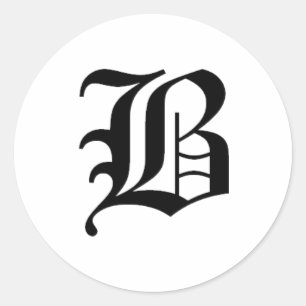 B文字の古い英語 ラウンドシール