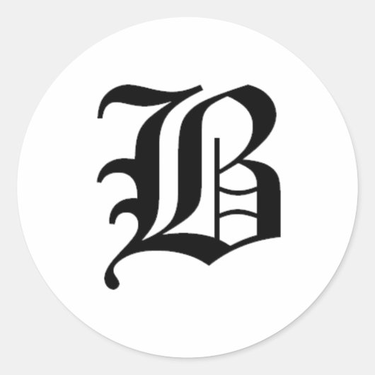 B文字オールド英語 ラウンドシール (正面)