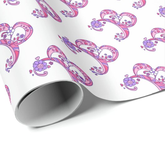 B文字モノグラムパーソナライズされたラッピング紙 ラッピングペーパー (ロールコーナー)