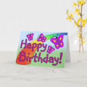 B日蝶 カード (黄色い花)