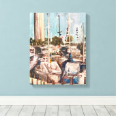 B波止場、ベイに入絵画れTherese Kramer キャンバスプリント (インサイチュ (ウッドフロア))