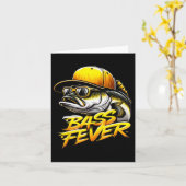 B熱魚おもしろい黄色トラック運転手ハット魚釣り魚 カード (黄色い花)