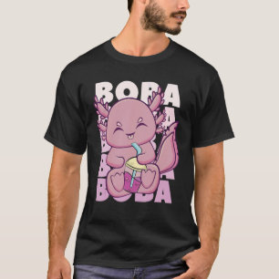 B用いちごミルクバブルティー付きかわいいアクソロトル Tシャツ