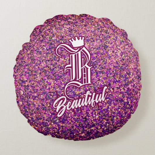 B美しいピンクラウンドピロー ラウンドクッション (正面)