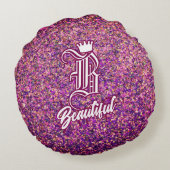 B美しいピンクラウンドピロー ラウンドクッション (裏面)