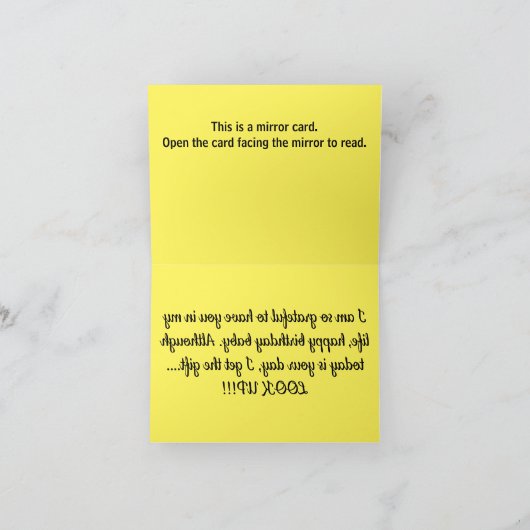 B001 -誕生日鏡カード – ハッピーバースデー サンキューカード (内部)