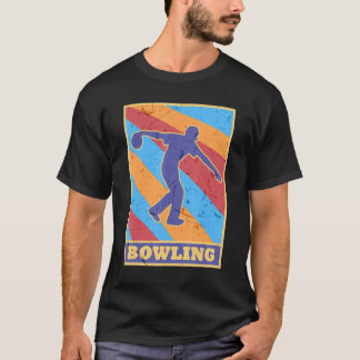 B0wlingヴィンテージレトロカラーズピンボールB0wlerプレイ Tシャツ